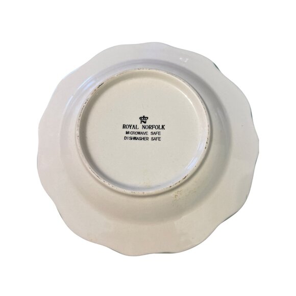 Royal Norfolk Holiday Salad Plate Pine Tree Design Microwave Dishwasher Safe - Picture 4 of 4